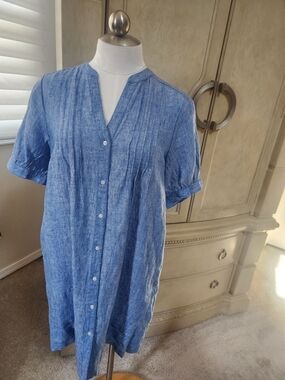 JMcLaughlin Gianna Button-Front Linen Dress
